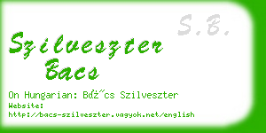 szilveszter bacs business card